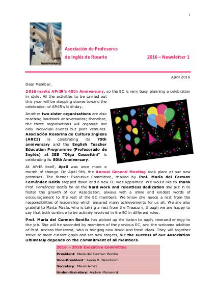 APrIR Newsletters: 2016 and back 2016 (1)