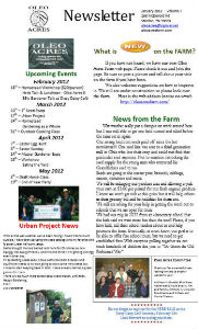 Oleo Acres January 2012 Newsletter