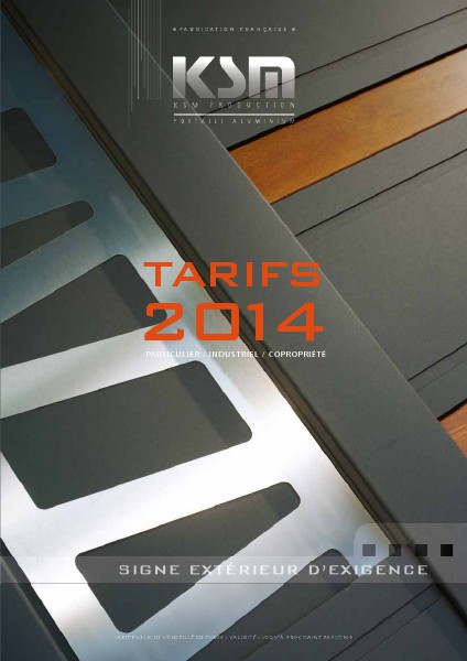 catalogues portails Tarif KSM 2014