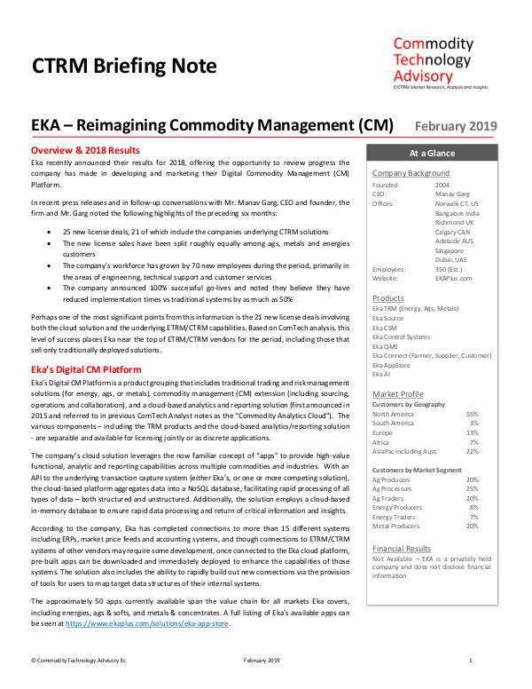 EKA – Reimagining Commodity Management (CM)