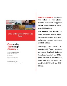 Reports 2013 CTRM Global Market Size