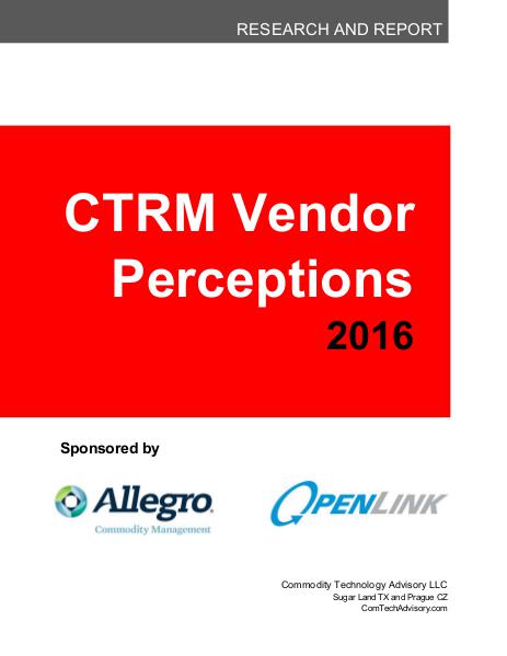2016 Vendor Perception Report