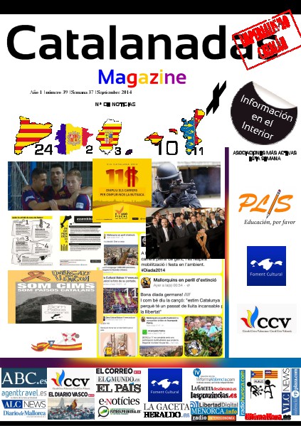 Catalanadas Magazine Nº 39 Semana 37 Septiembre 2014