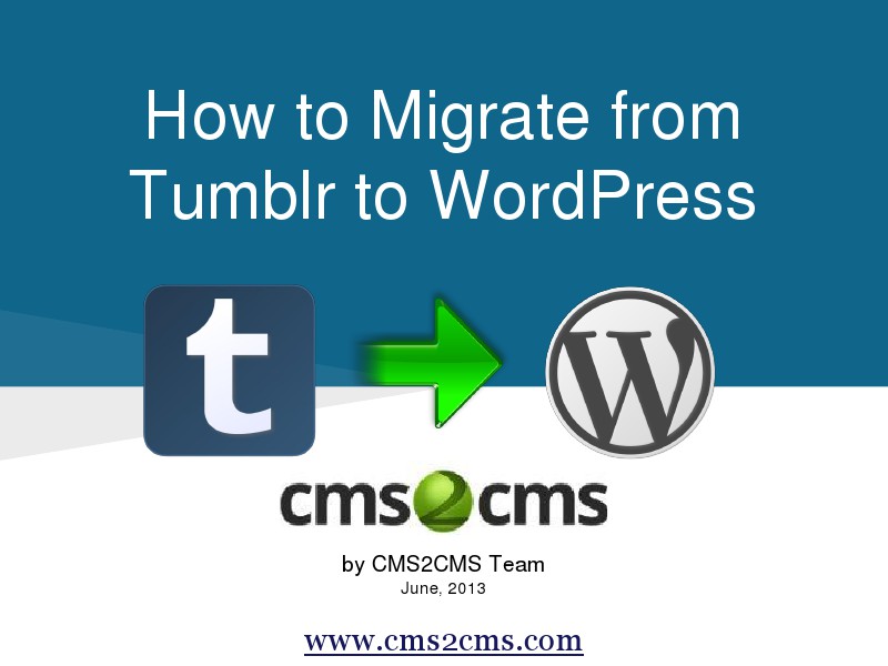 How to Migrate to WordPress with CMS2CMS Import all Tumblr Content into WordPress