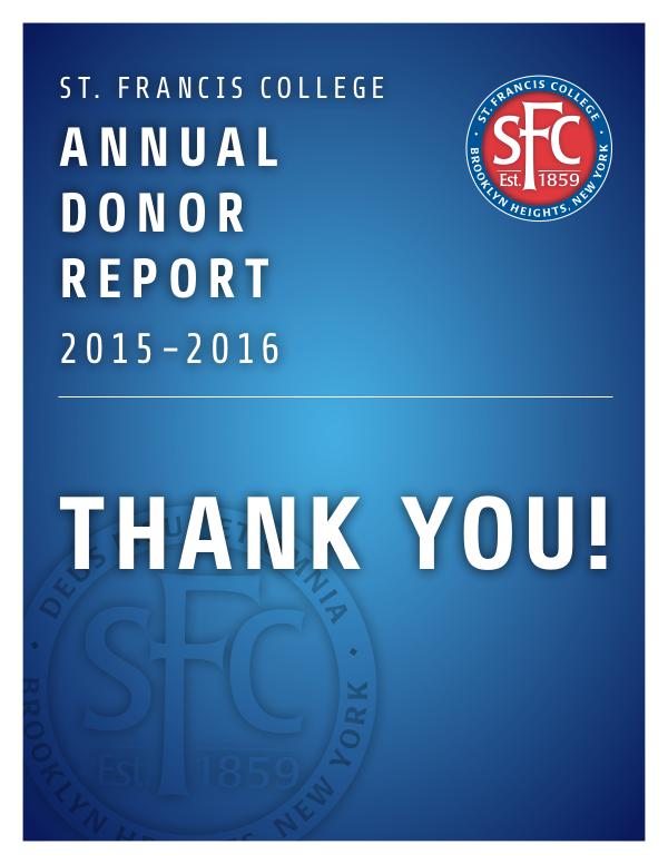 St. Francis College Donor Report 2015-2016
