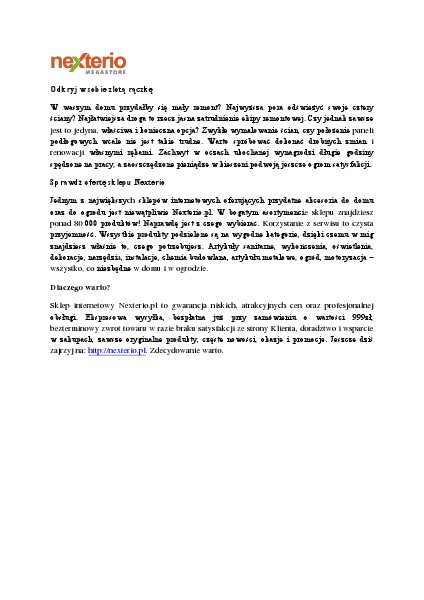 Nexterio - oferta sklepu 24-02-2014