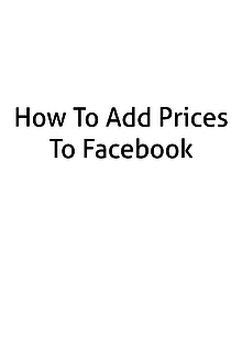Adding Prices to Facebook