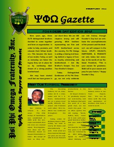 Psi Phi Omega Gazette FEBRUARY 2014