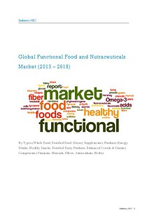 Global Functional Food and Nutraceuticals Market (2013 – 2018) – By Types (Whole Food, Fortified Food, Dietary Supplements); Products (Energy Drinks, Healthy Snacks, Fortified Dairy Products, Enhanced Cereals & Grains)