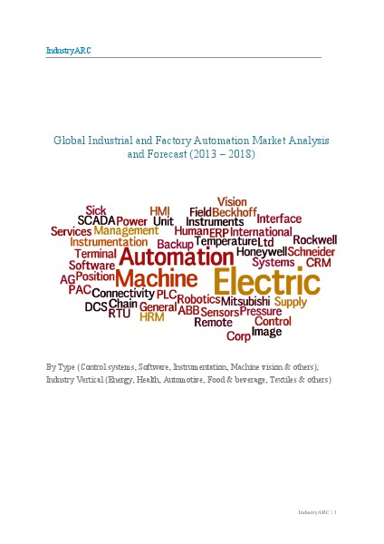 Global Industrial and Factory Automation Market Analysis and Forecast (2013 – 2018) 08/03/2013