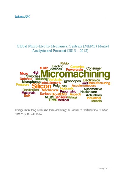 Global Micro-Electro Mechanical Systems (MEMS) Market Analysis and Forecast (2013 – 2018) 03/03/2013