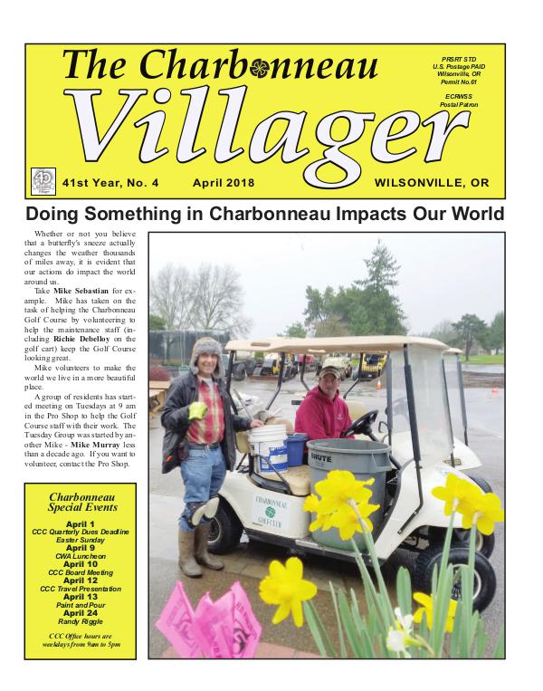 The Charbonneau Villager Newspaper 2018 April Villager