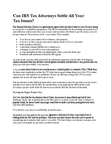 Can IRS Tax Attorneys Settle All Your Tax