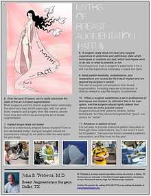 MYTHS OF BREAST AUGMENTATION (PART II)