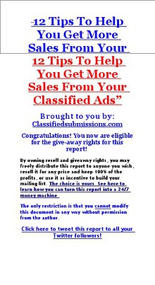 12 Tips To Get More Traffic And Sales Using Classified Ads