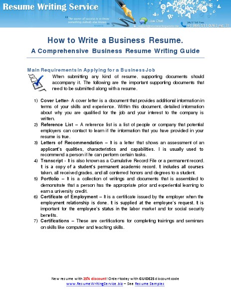 How to Write a Business Resume feb