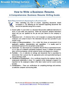 How to Write a Business Resume