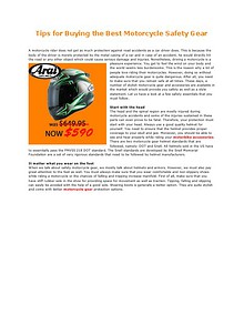 Tips for Buying the Best Motorcycle  Safety Gear