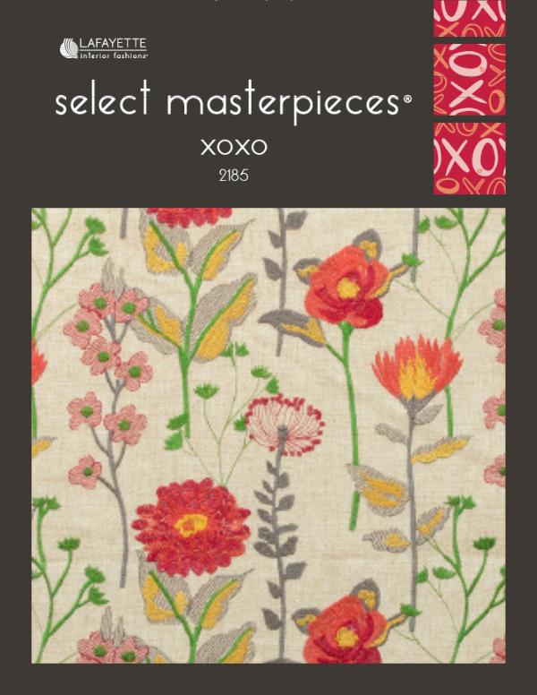 Select Masterpieces Fabric Collections by Lafayette Interior Fashions Book 2185, xoxo