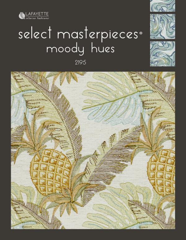 Select Masterpieces Fabric Collections by Lafayette Interior Fashions Book 2195, Moody Hues