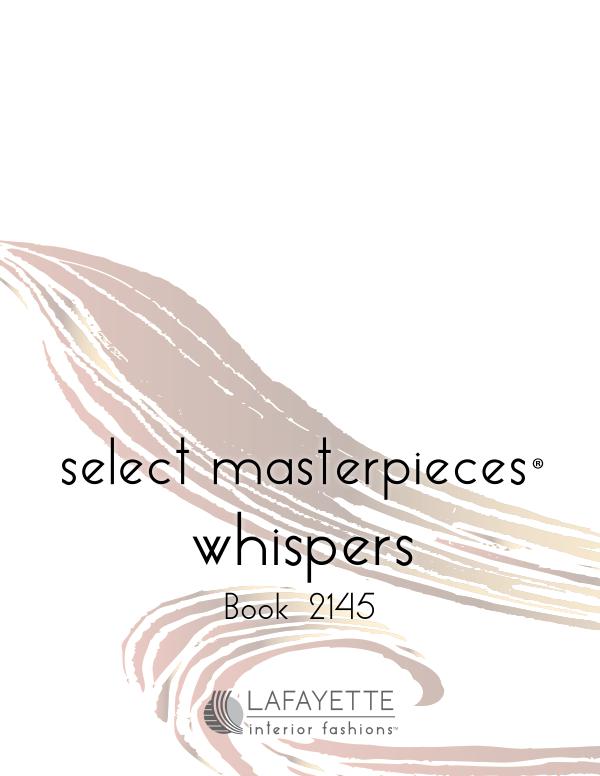 Select Masterpieces Fabric Collections by Lafayette Interior Fashions Book 2145, Whispers
