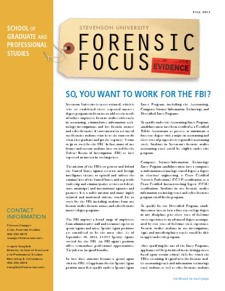 Forensic Focus Fall 2013