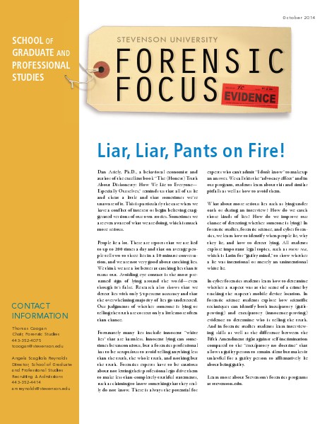 Forensic Focus Fall 2014