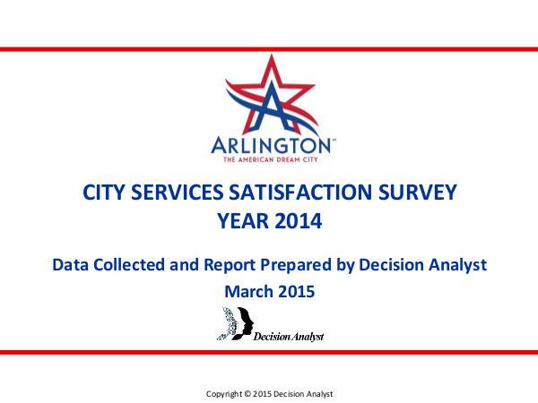 2014 City Services Satisfaction Survey