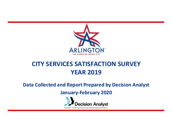 City Services Satisfaction Survey 2019 City Services Satisfaction Survey