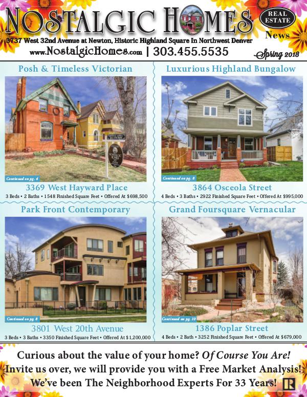 Nostalgic Homes Real Estate Newsletter Spring 2018 Newsletter
