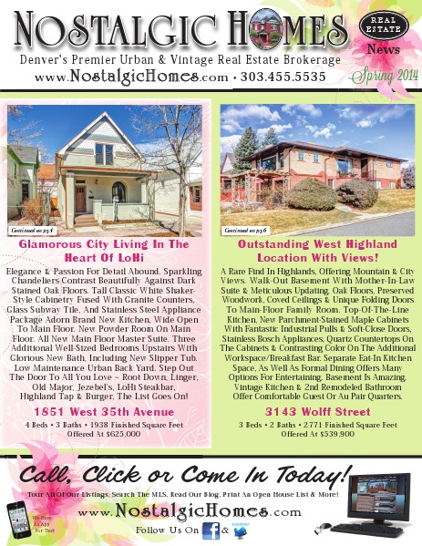 Nostalgic Homes Real Estate Newsletter Spring 2014