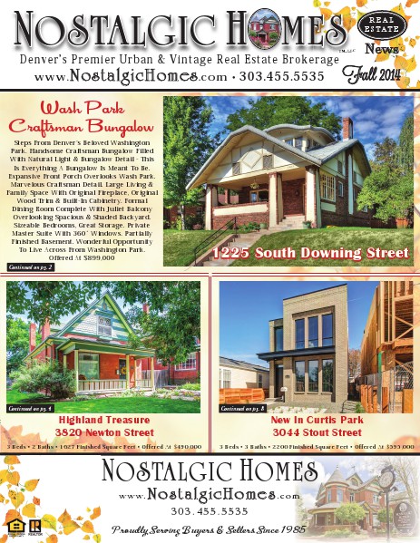 Nostalgic Homes Real Estate Newsletter Fall 2014