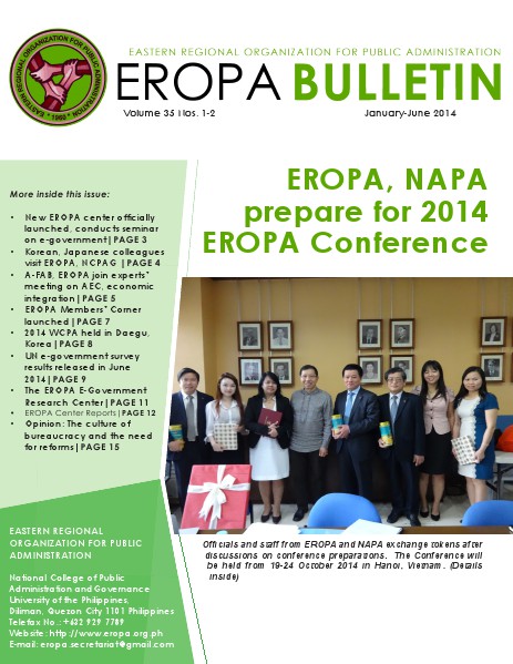 EROPA Bulletin Volume 35 Nos. 1-2