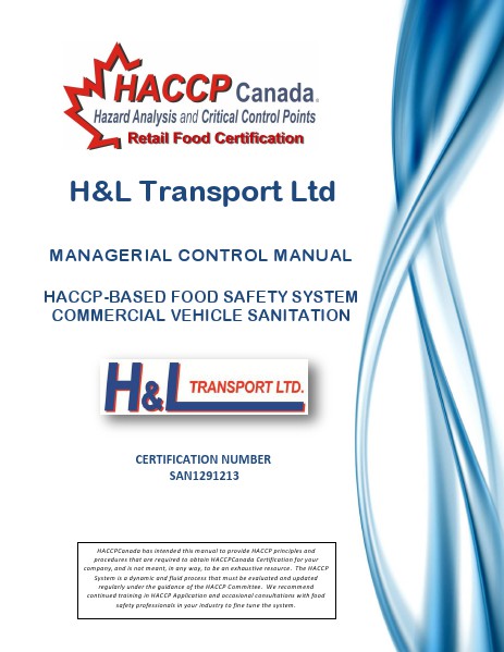 H&L Transport Managerial Control Manual March 2014