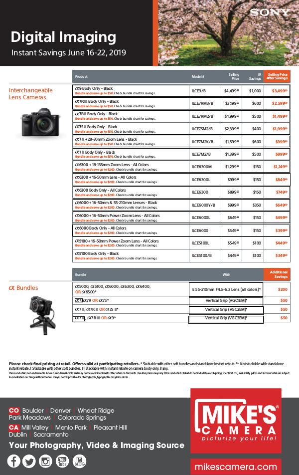 Sony Special Rebates and Announcements Sony Savings!