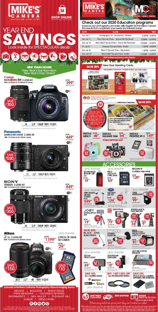 Mike's Camera Weekly Ad Mike's Camera Year End Savings