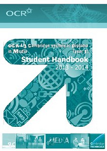 OCR Cambridge Technicals in Media (year 1) handbook - 2013-14
