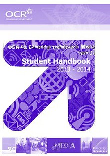 OCR Cambridge Technicals in Media student handbook 2013-14 (year 2)