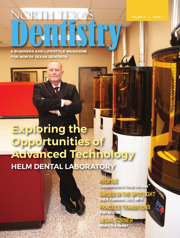 North Texas Dentistry Volume 10 Issue 1 2020 ISSUE 1 DE