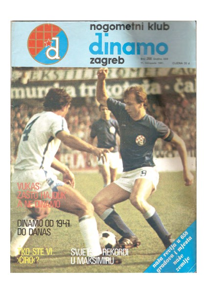 Dinamova revija, 11. listopada 1981 268, October 1981