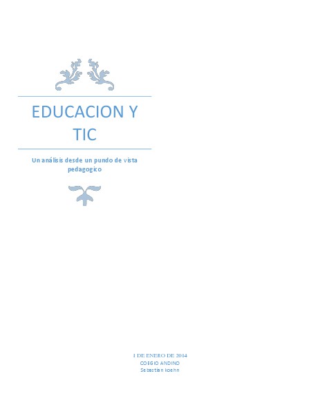 Educacion y Tic march. 2014
