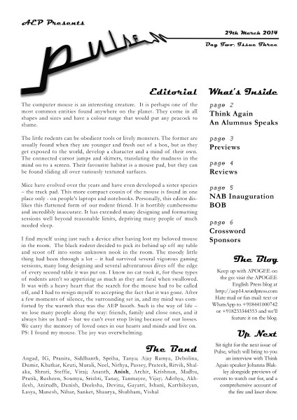 Pulse Day 2 Issue 3