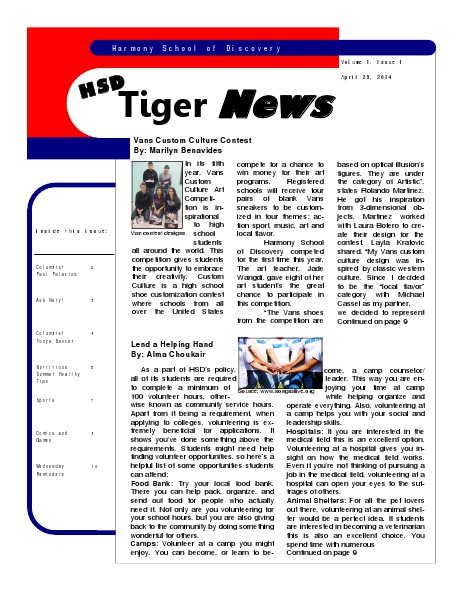 HSD Tiger News volume 1 1
