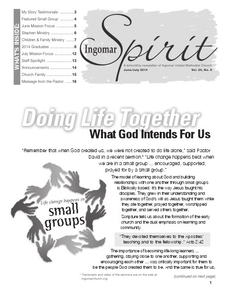 Ingomar Spirit Newsletter June-July 2014