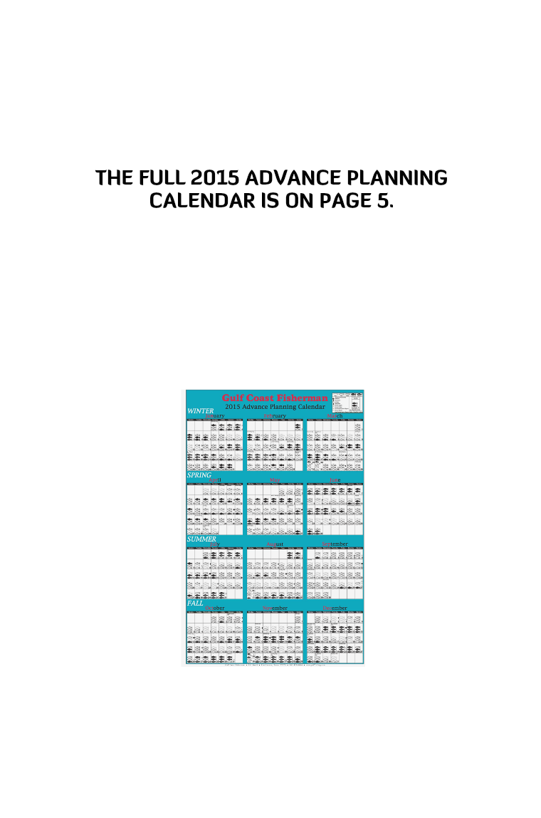 GCF 2015 Advance Planning Calendar