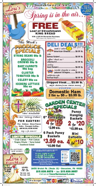 Lou's Farm Mart Weekly Sale Offer Spring Is In The Air