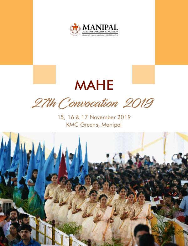 27th Convocation 2019 MAHE 27th Convocation 2019