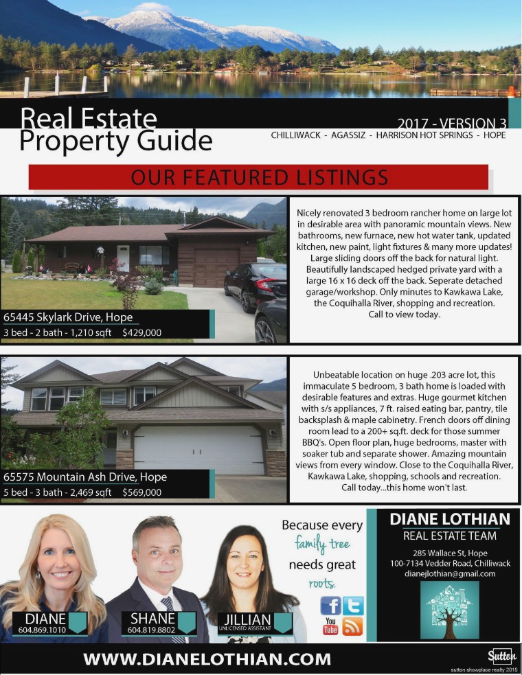 2017 Real Estate Guide Hope, Agassiz, Harrison & Chilliwack! 2017