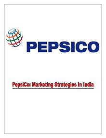 Marketing Tactics Of PepsiCo in India
