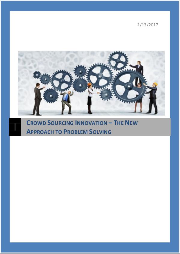 Crowdsourcing- A New Problem Solving Approach 1